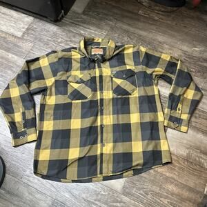 Dixxon Flannel Company The Journey Yellow Black Plaid Button-Up Men's Size 2XL